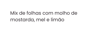 Mix de folhas com molho de mostarda mel e limão